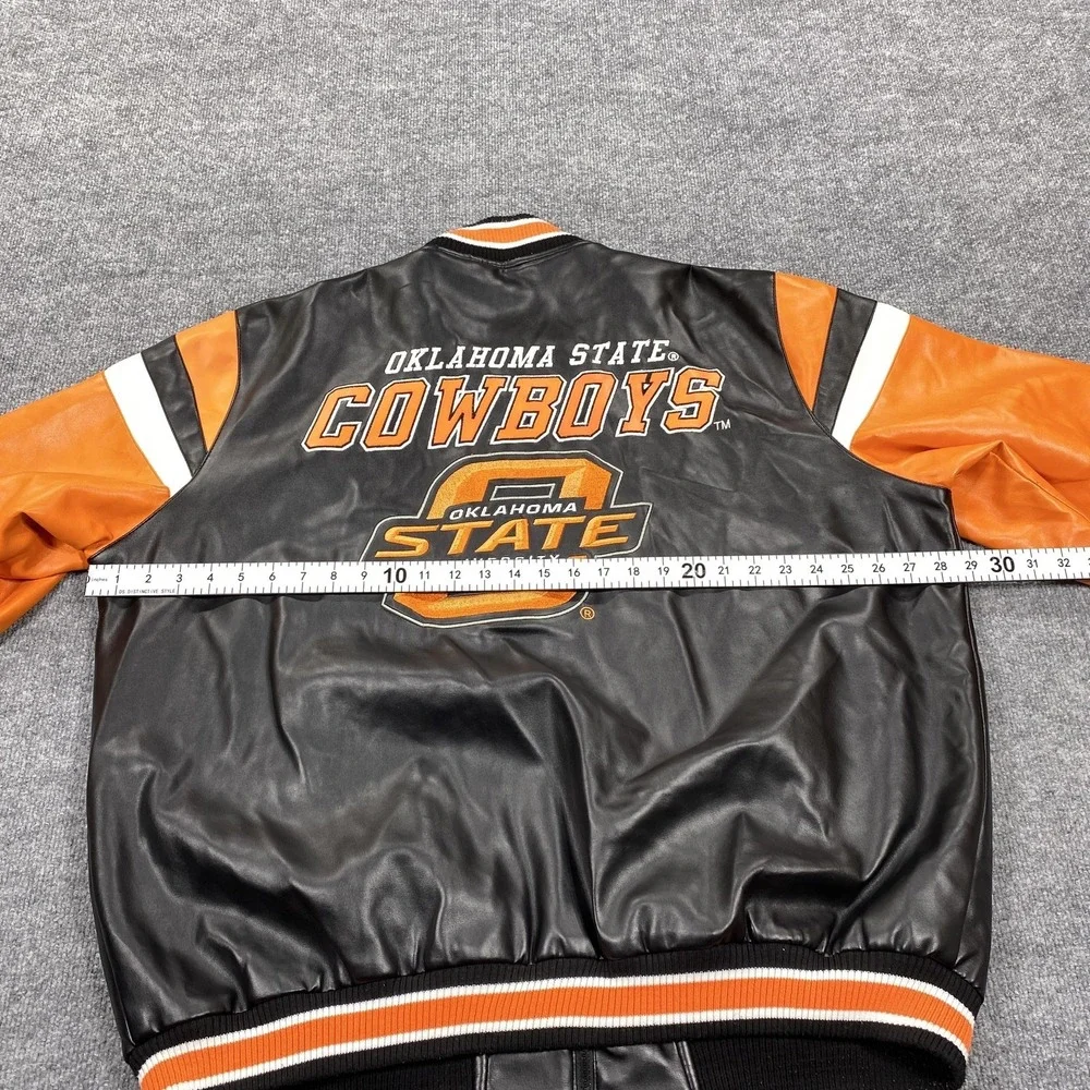 Vintage‎ Oklahoma State Cowboys Jacket Mens XL Black Orange NCAA Football G-III